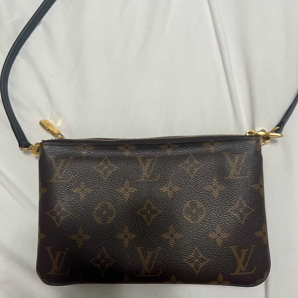 Louis Vuitton Brown Monogram Crossbody Bag with Gold Hardware